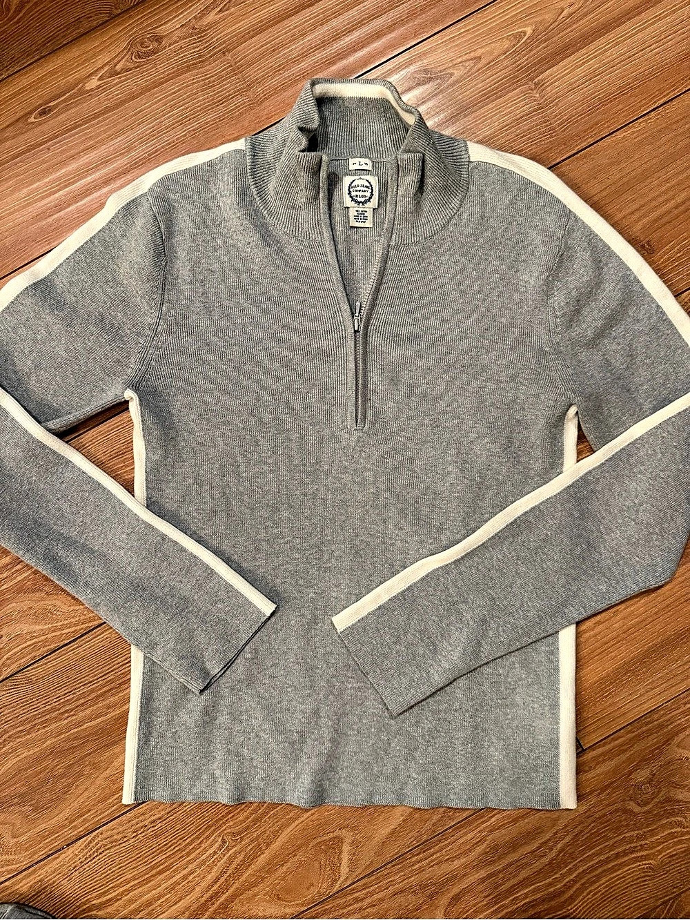 Polo Jeans Co. Ralph Lauren Color Block Quarter Zip Cotton Sweater Large